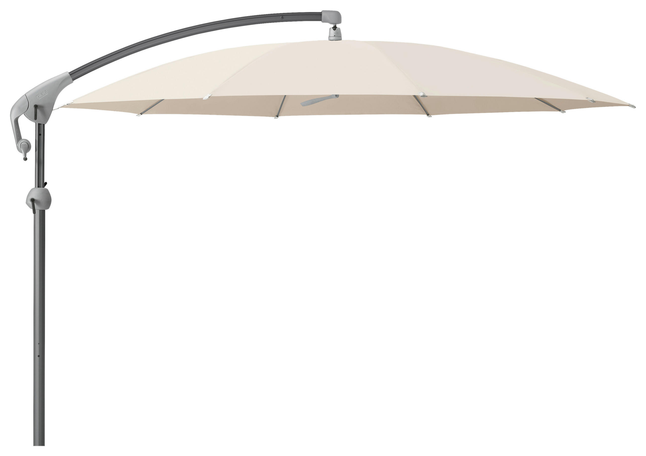 AMPELSCHIRM 350 cm Champagner  - Champagner/Anthrazit, Design, Textil/Metall (350cm) - Glatz