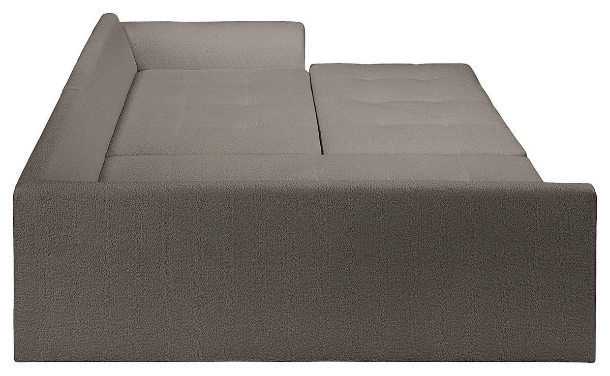 ECKSOFA inkl. Hocker Ariella in Bouclé Dunkelgrau  161/231 cm  - Dunkelgrau/Naturfarben, Design, Holz/Textil (161/231cm) - Livetastic