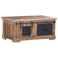 COUCHTISCH in Holz, Metall 100/70/45 cm  - Schwarz/Naturfarben, KONVENTIONELL, Holz/Holzwerkstoff (100/70/45cm) - Landscape