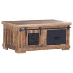 COUCHTISCH in Holz, Metall 100/70/45 cm  - Schwarz/Naturfarben, KONVENTIONELL, Holz/Holzwerkstoff (100/70/45cm) - Landscape