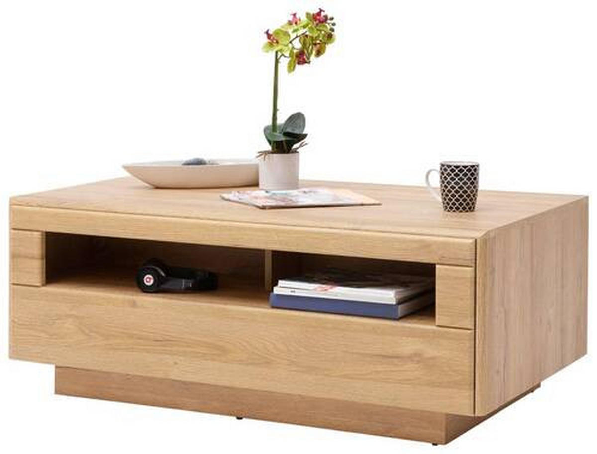 COUCHTISCH in Holzwerkstoff 115/70/45 cm  - Eichefarben/Silberfarben, Konventionell, Holzwerkstoff/Metall (115/70/45cm) - Cantus