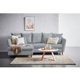 ECKSOFA in Webstoff Hellgrau  - Eichefarben/Hellgrau, KONVENTIONELL, Holz/Textil (284/162cm) - Carryhome