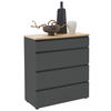 KOMMODE  in 90/102/41 cm  - Eichefarben/Anthrazit, Design, Holz/Holzwerkstoff (90/102/41cm) - Dieter Knoll