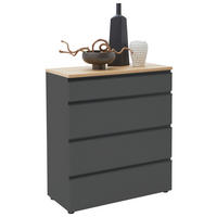 KOMMODE 90/102/41 cm  in Grau, Eichefarben  - Eichefarben/Anthrazit, Design, Holz/Holzwerkstoff (90/102/41cm) - Dieter Knoll