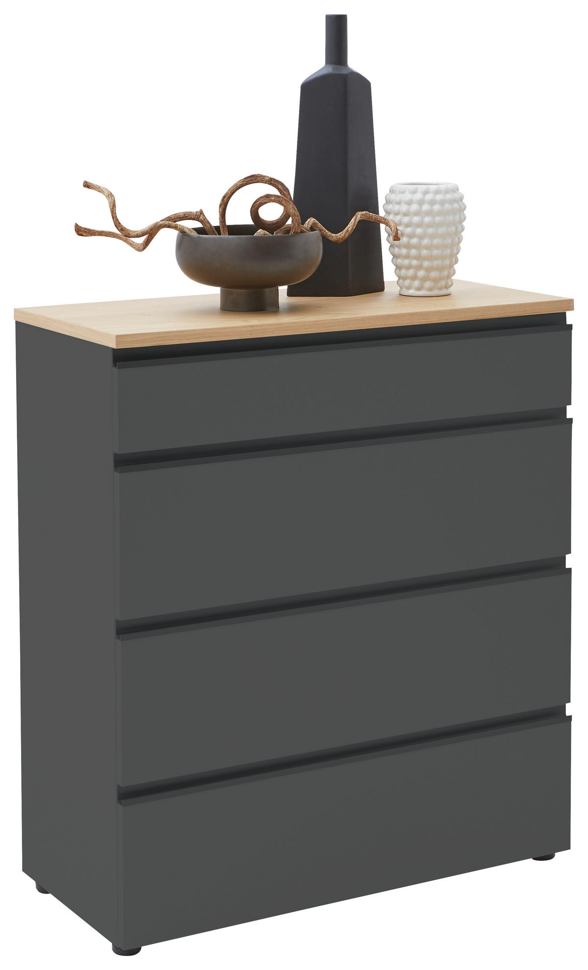 KOMMODE 90/102/41 cm  in Grau, Eichefarben  - Eichefarben/Anthrazit, Design, Holz/Holzwerkstoff (90/102/41cm) - Dieter Knoll