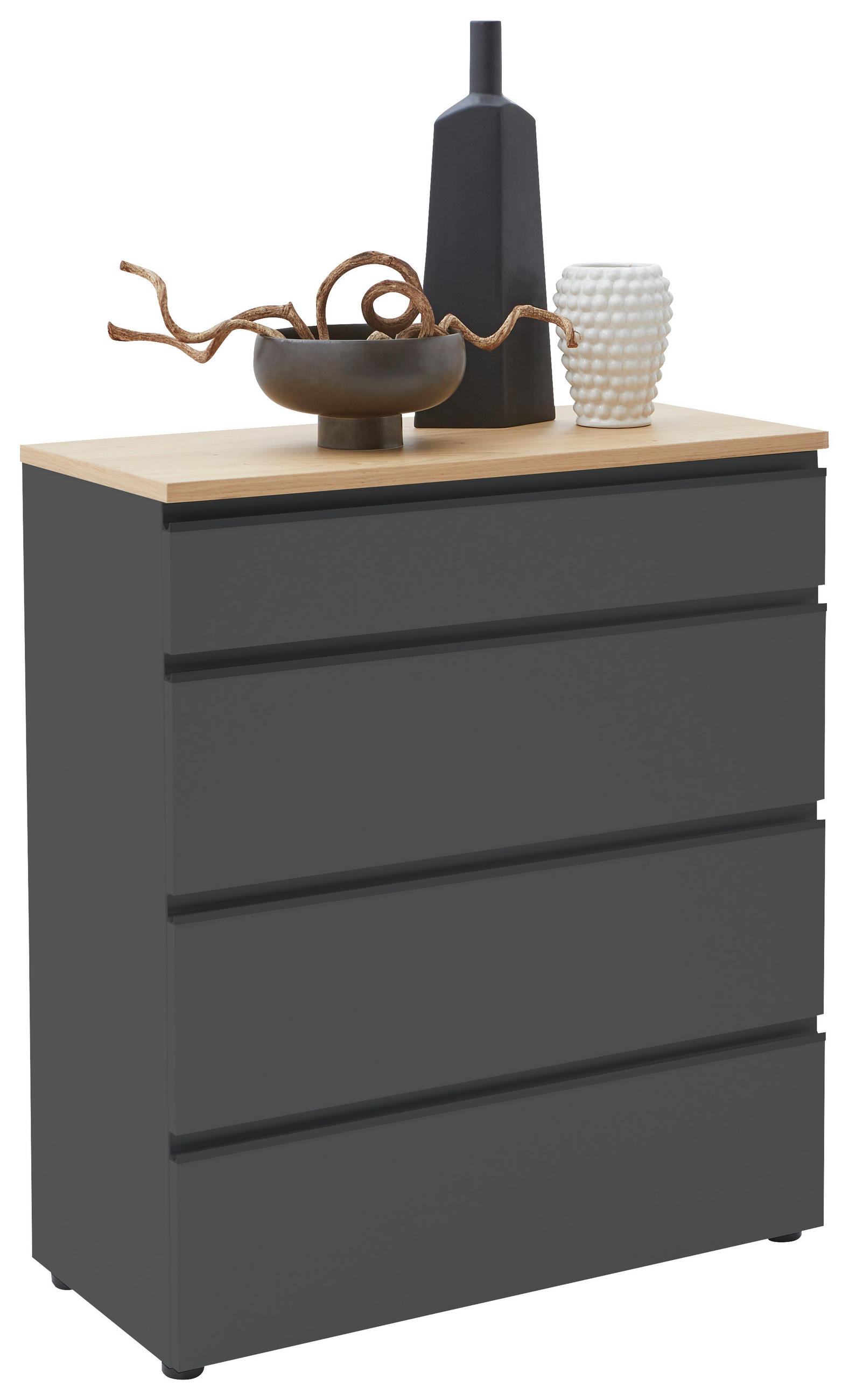 Dieter Knoll Kommode Grau, Eiche 90x102x41 cm