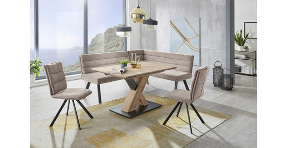 ECKBANK 195/155 cm in Blau, Grau, Schwarz - Blau/Schwarz, Design, Textil/Metall (195/155cm) - Cantus
