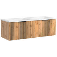 WASCHTISCHKOMBI 120 cm  - Eiche Wotan/Schwarz, MODERN, Holzwerkstoff/Stein (120cm) - Held