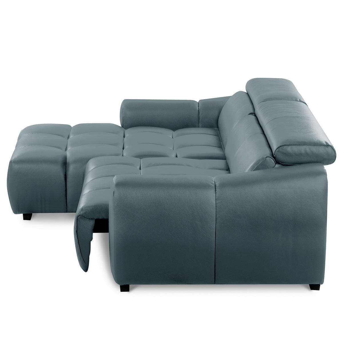 ECKSOFA  Echtleder Dunkelblau  - Schwarz/Dunkelblau, Design, Leder/Kunststoff (177/274cm) - Livetastic