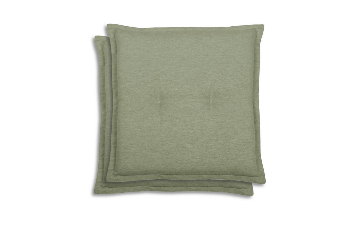 GARTENSITZKISSEN 2-er Set Uni  - Hellgrün, Basics, Textil (50/7/50cm)