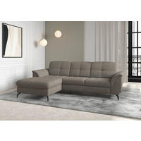 ECKSOFA ZORA E Schlammfarben Flachgewebe  - Schlammfarben/Schwarz, MODERN, Textil/Metall (164/262cm) - Sit & More