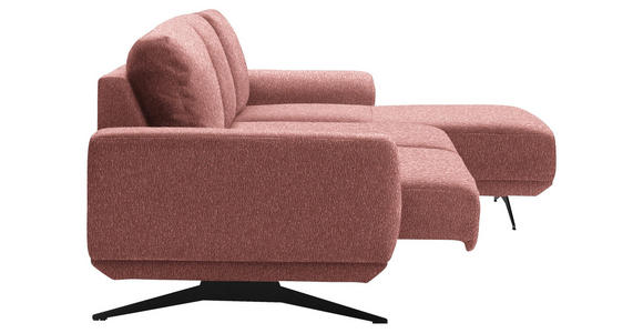 ECKSOFA in Webstoff Rosa  - Schwarz/Rosa, Design, Textil/Metall (320/172cm) - Valnatura