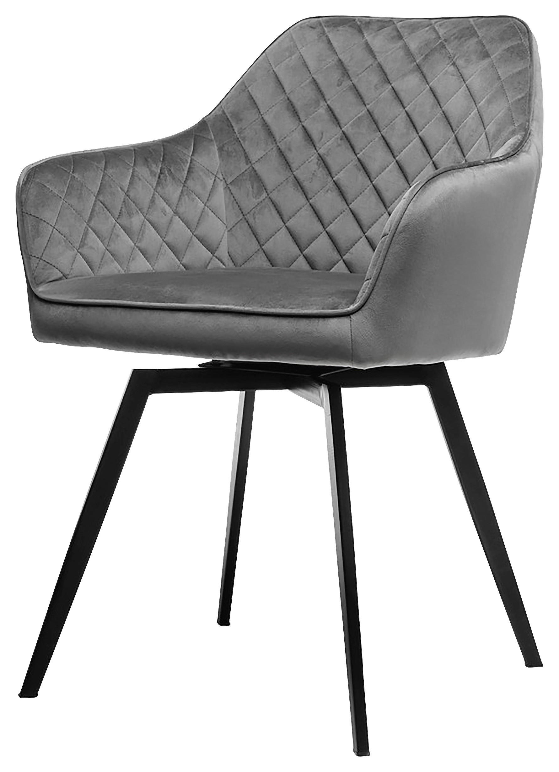 STOLIČKA, 56/84/62 cm - sivá, Basics, kov/textil (56/84/62cm) - Voleo