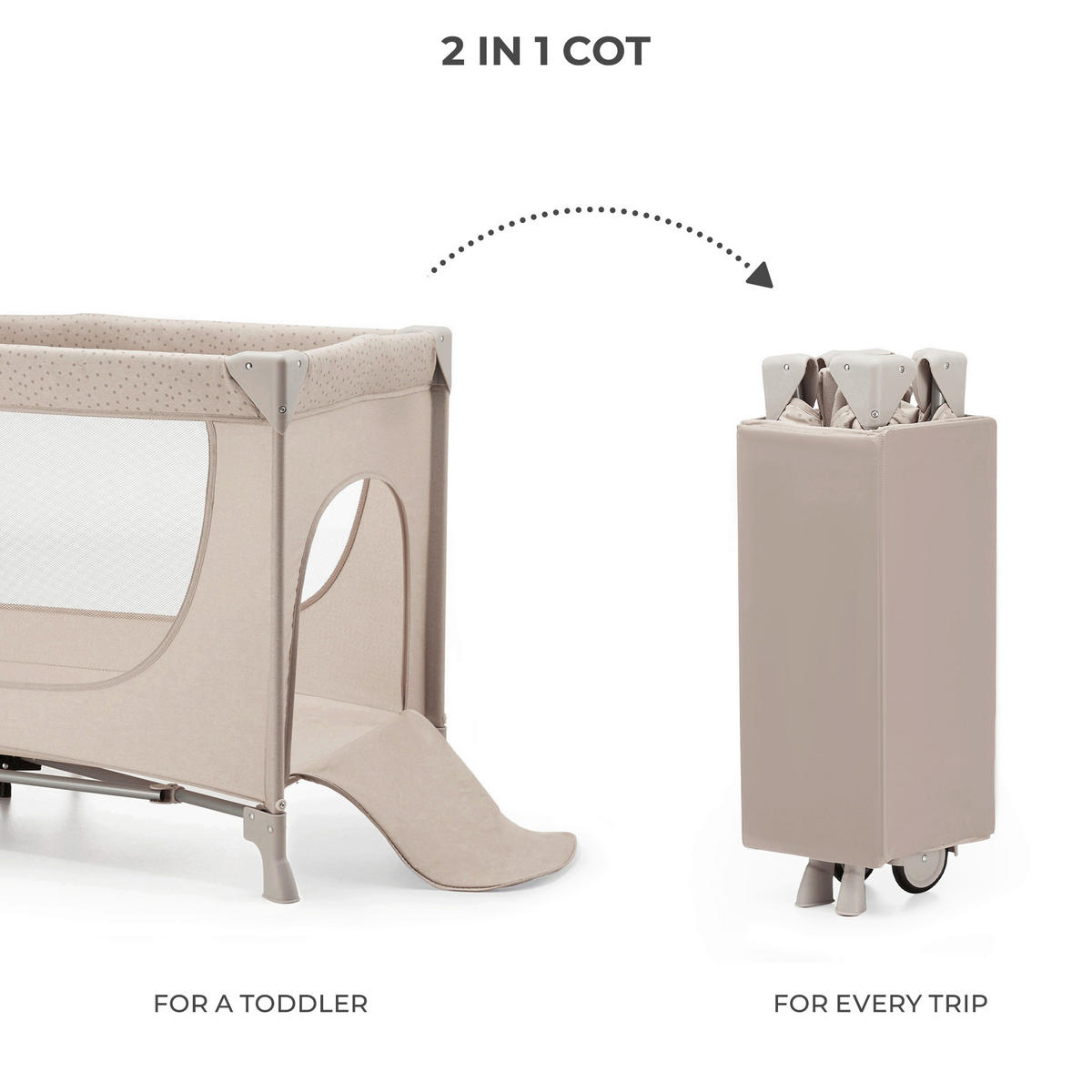 REISEBETT Joy 2 Beige  - Beige, Basics (60/120cm) - Kinderkraft