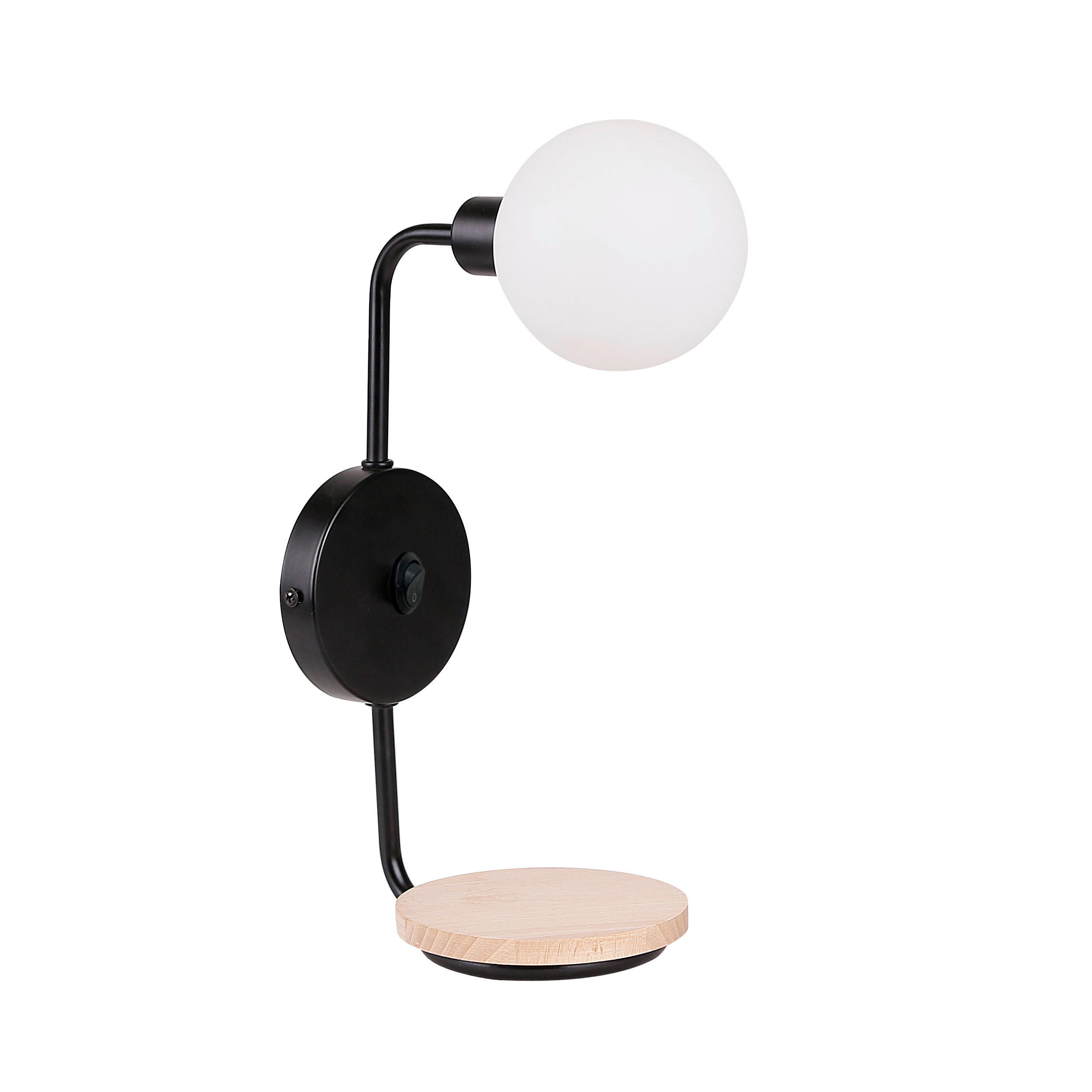 WANDLEUCHTE 21/13/35 cm   - Schwarz, Natur, Metall (21/13/35cm)