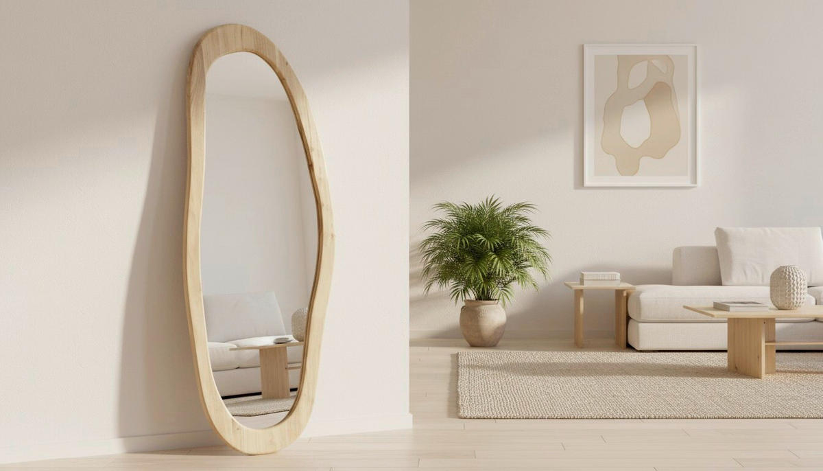 SPIEGEL 60/165/2.5 cm    in organisch  - Akaziefarben, Basics, Glas/Holz (60/165/2.5cm) - Livetastic