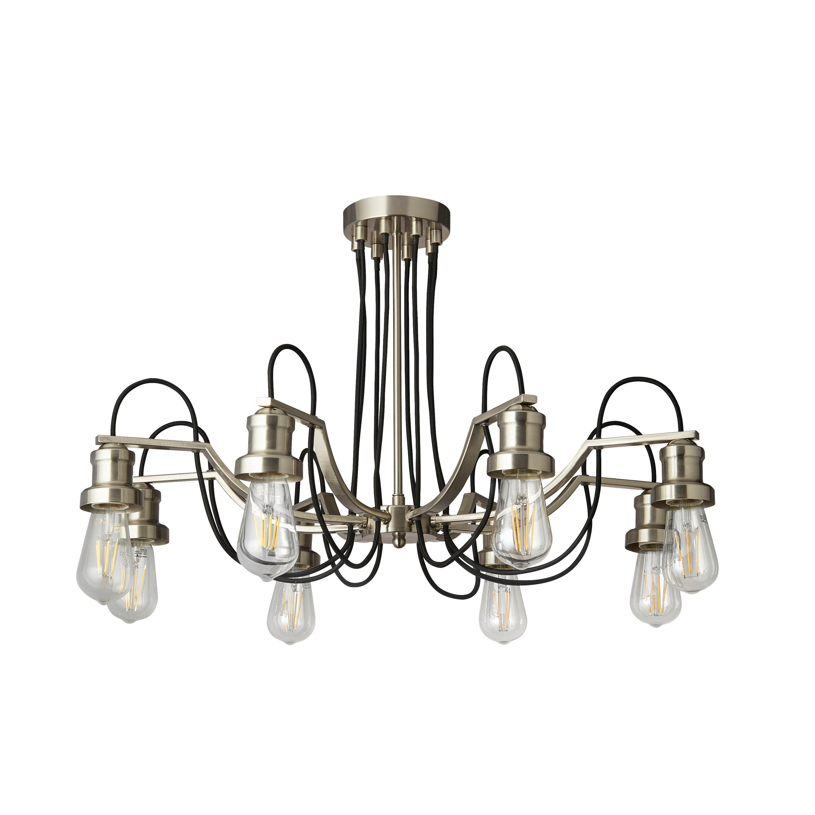 HÄNGELEUCHTE Olivia 70/43 cm   - Silberfarben, KONVENTIONELL, Metall (70/43cm)