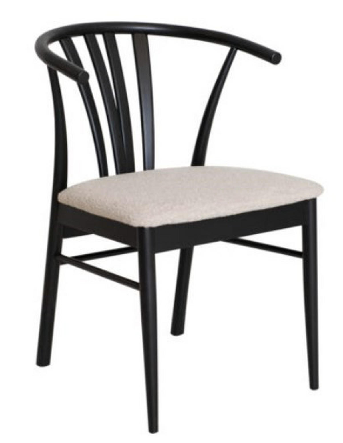 STOL bouclé  - beige/svart, Design, trä/textil (56/78/54cm) - Best Price