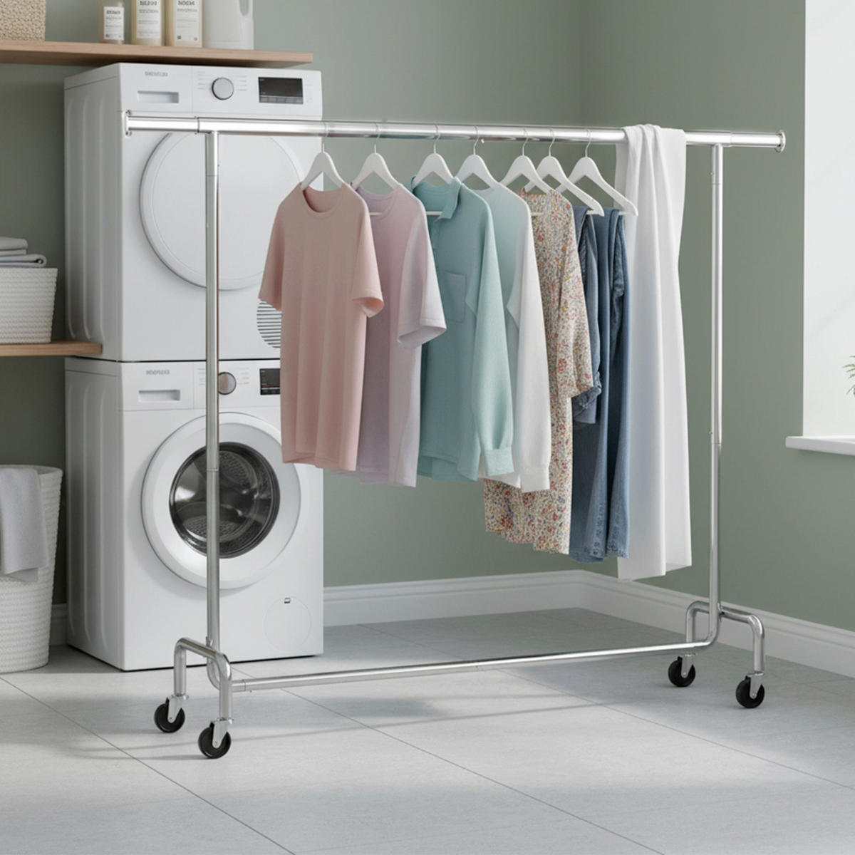 KLEIDERSTÄNDER in Chromfarben 160-200/162,9/45 cm   - Chromfarben, Trend, Kunststoff/Metall (160-200/162,9/45cm) - Boxxx