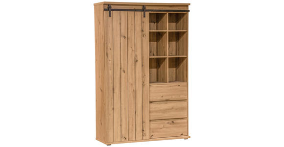 HIGHBOARD in 120/182/43 cm - Eichefarben/Schwarz, LIFESTYLE, Holzwerkstoff/Kunststoff (120/182/43cm) - Landscape