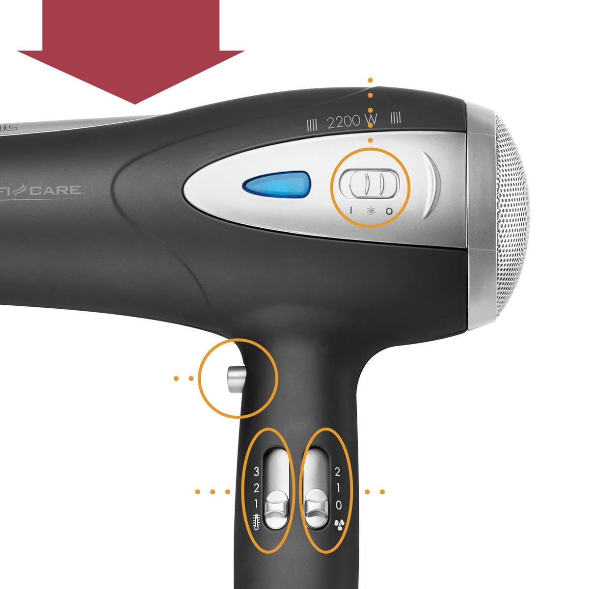 HAARTROCKNER  - Schwarz, Basics, Kunststoff (22/27/9,5cm) - Bomann