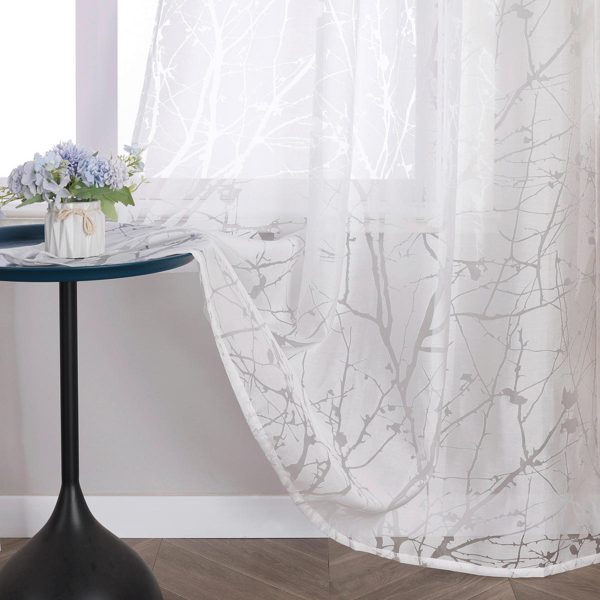 FERTIGVORHANG  transparent  140/225 cm   - Weiß Hochglanz, Basics, Textil (140/225cm)