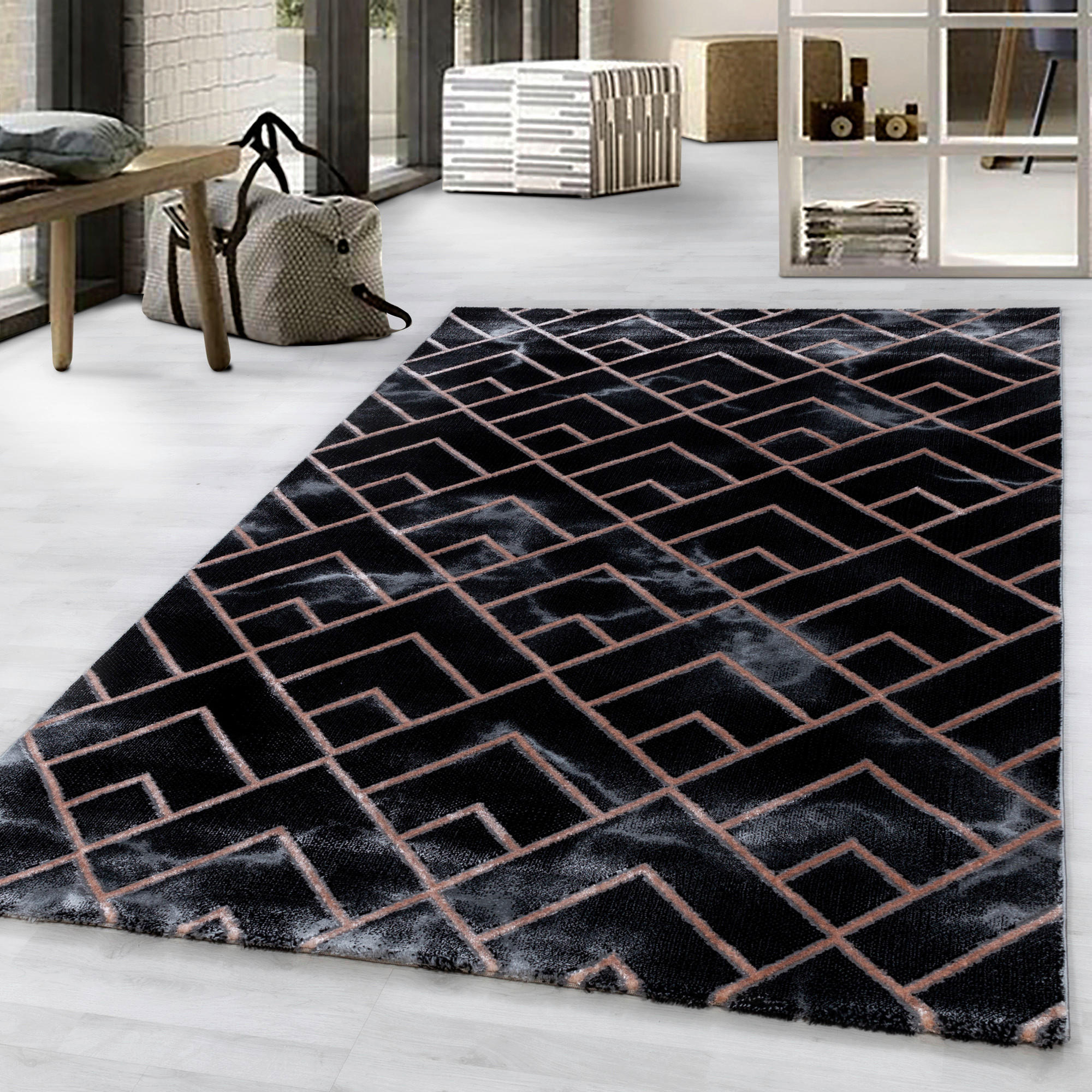 VÄVD MATTA 140/200 cm Naxos 3814 bronze  - bronsfärgad, Design, textil (140/200cm)