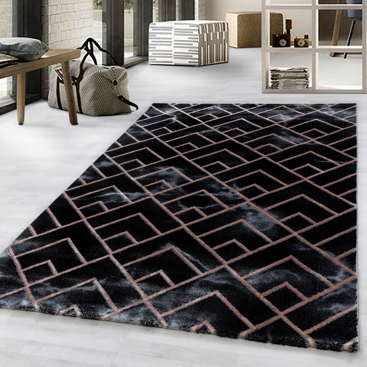 GOLVLÖPARE 80/250 cm Naxos 3814 bronze  - bronsfärgad, Design, textil (80/250cm)