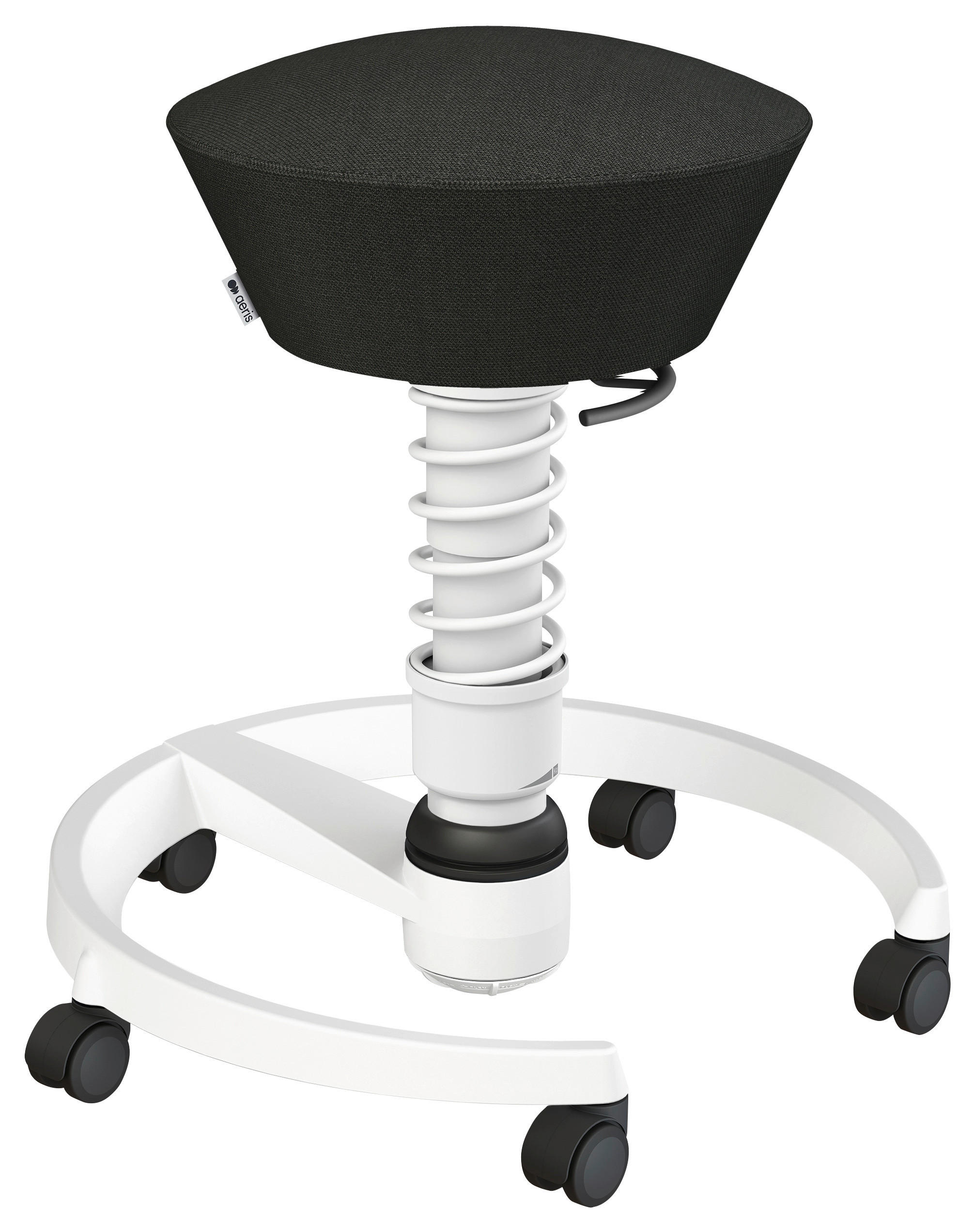 BÜROHOCKER   Schwarz, Weiss  - Weiss/Schwarz, Basics, Kunststoff/Textil (55/45,66/55cm) - Aeris