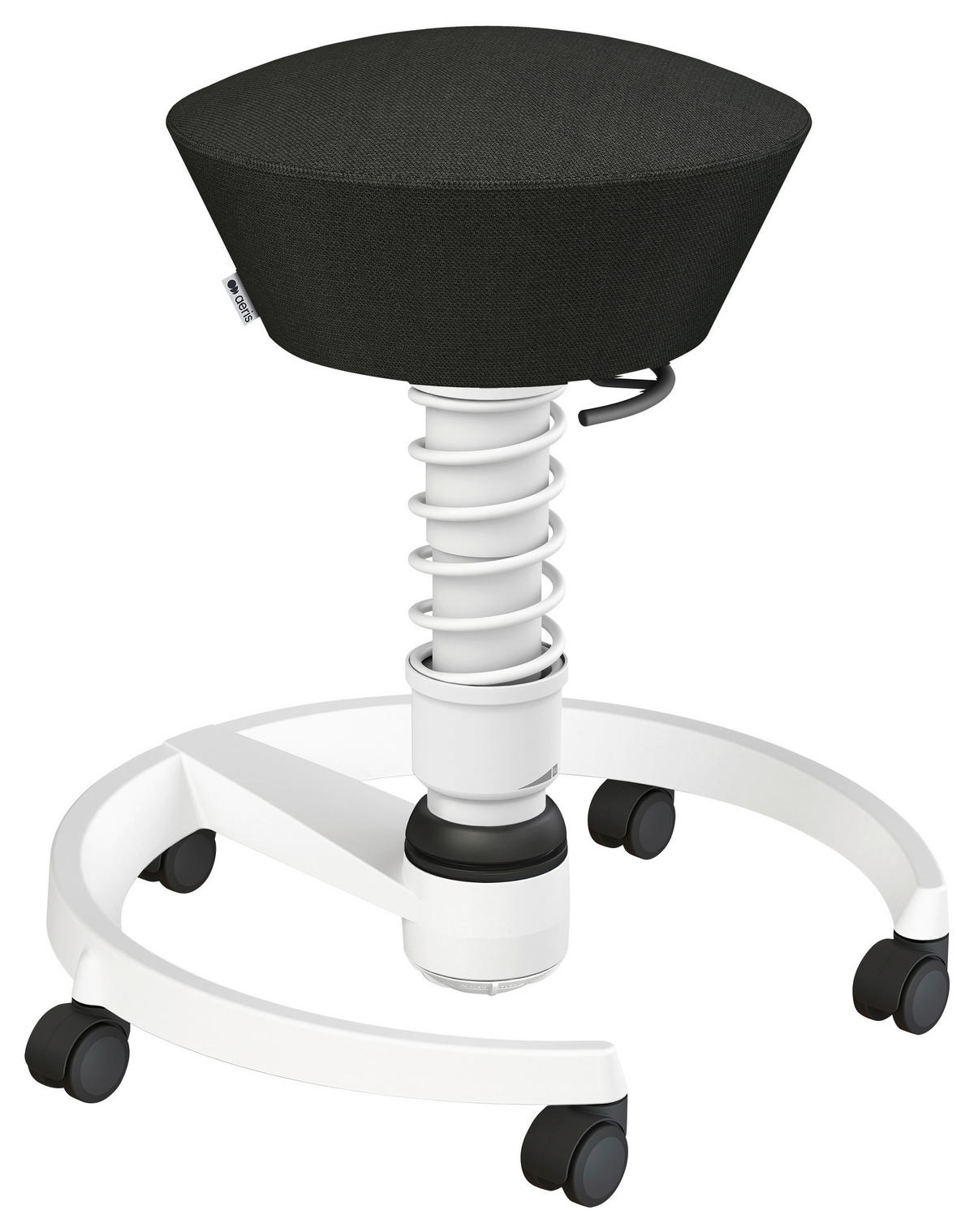 BÜROHOCKER 55/45,66/55 cm  - Schwarz/Weiß, Basics, Kunststoff/Textil (55/45,66/55cm) - Aeris