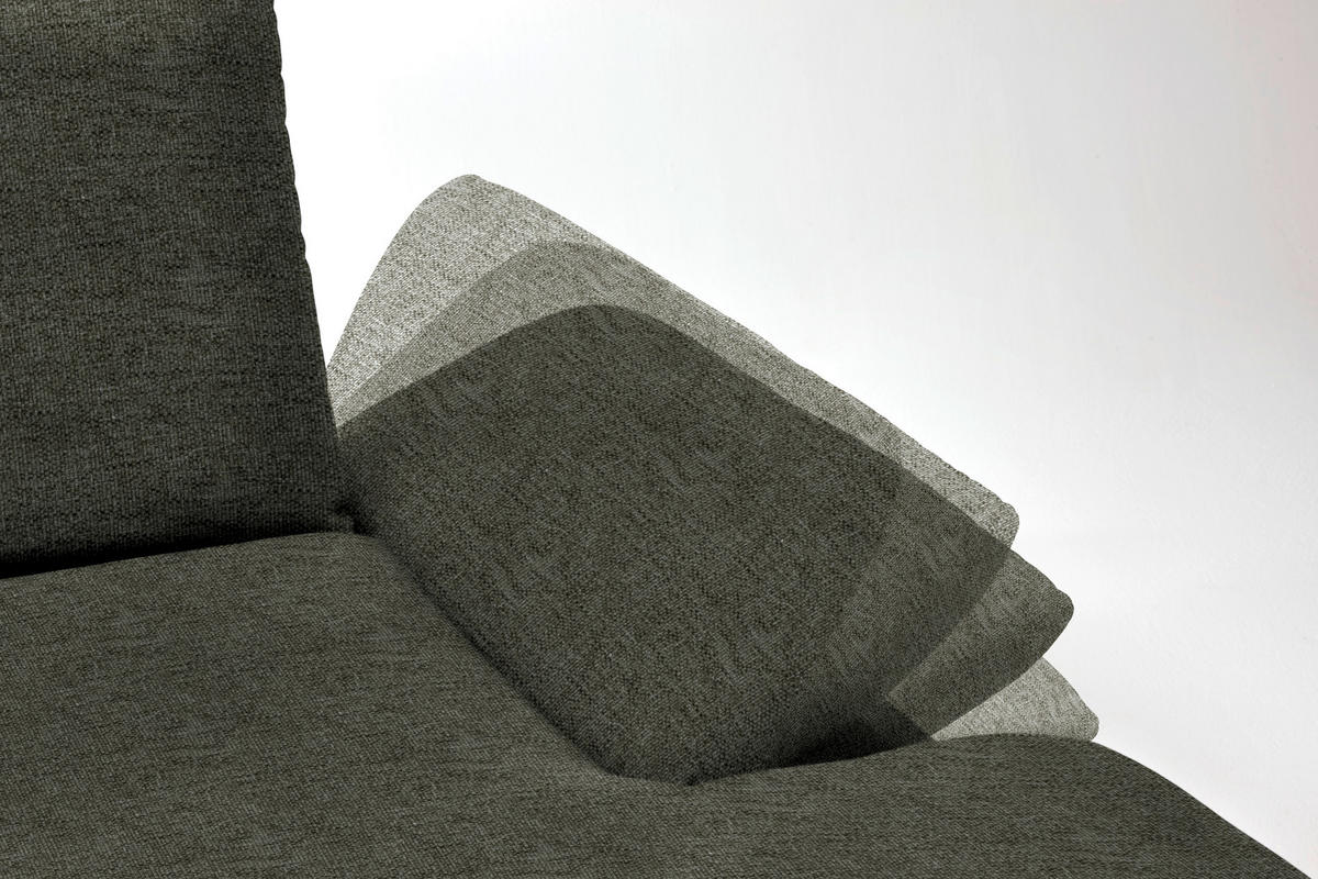 ECKSOFA Flachgewebe Graubraun  - Graubraun/Schwarz, Design, Holz/Textil (314/159cm) - Dieter Knoll