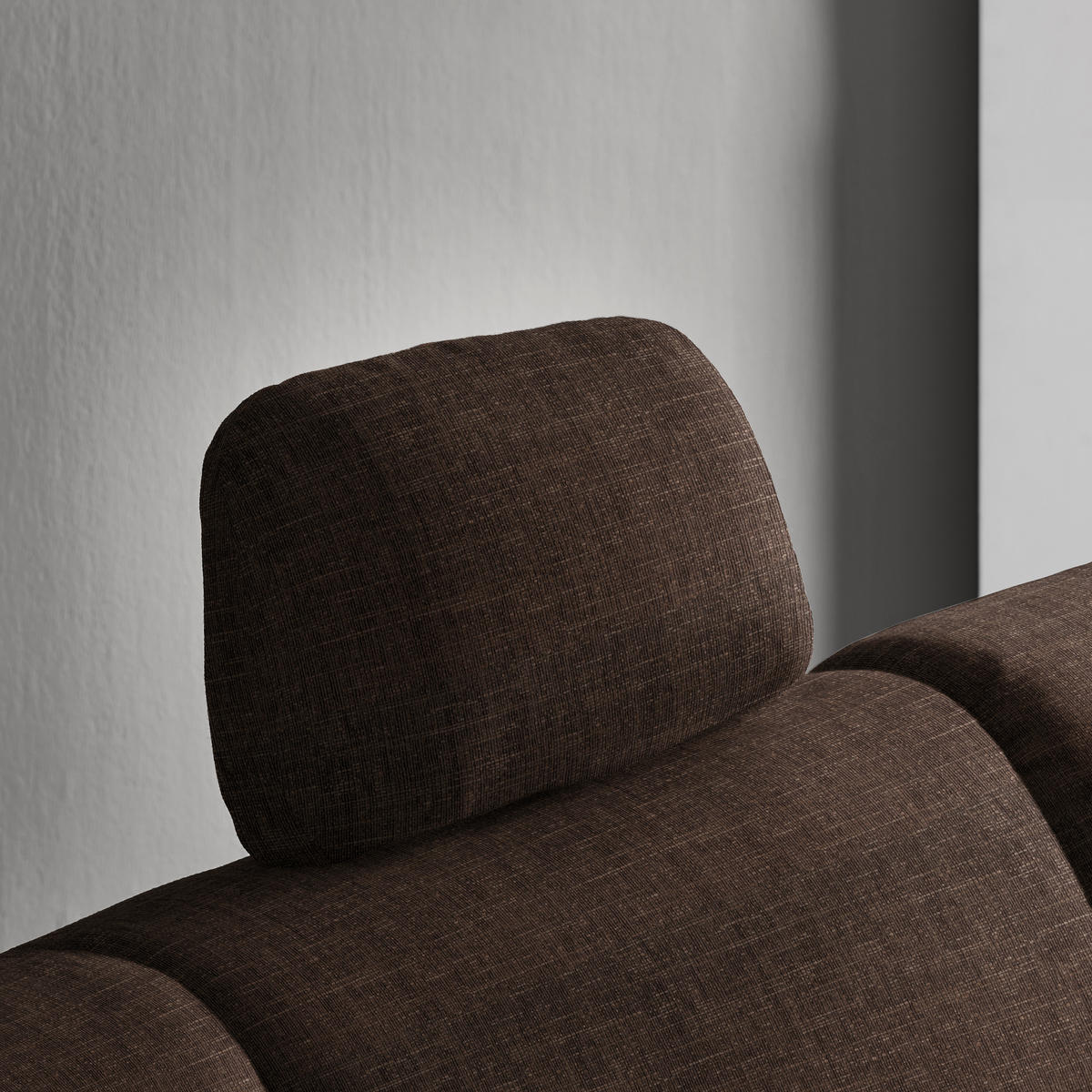 ECKSOFA in Chenille Dunkelbraun  227/208 cm  - Dunkelbraun/Alufarben, KONVENTIONELL, Textil/Metall (227/208cm) - Sedda