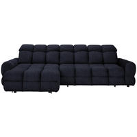 HÖRNSOFFA i velour mörkgrå  - mörkgrå/svart, Design, textil/plast (178/283cm) - Welnova