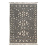 HANDWEBTEPPICH 200/290 cm Belmont Dunkelgrau, Beige rechteckig  - Dunkelgrau/Beige, Design, Textil (200/290cm)