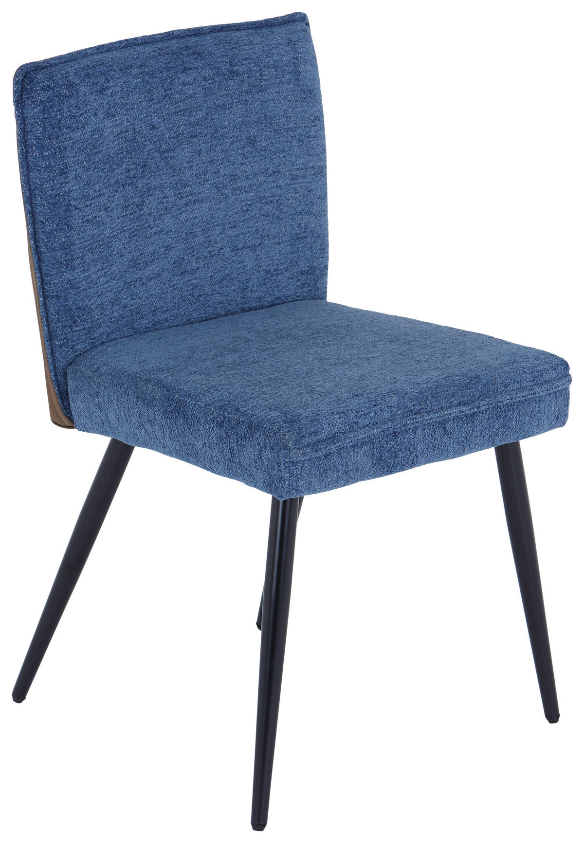 STUHL  in Eisen Leinenoptik, Webstoff Metall, Textil  - Blau/Schwarz, MODERN, Textil/Metall (57/84/48cm) - MID.YOU