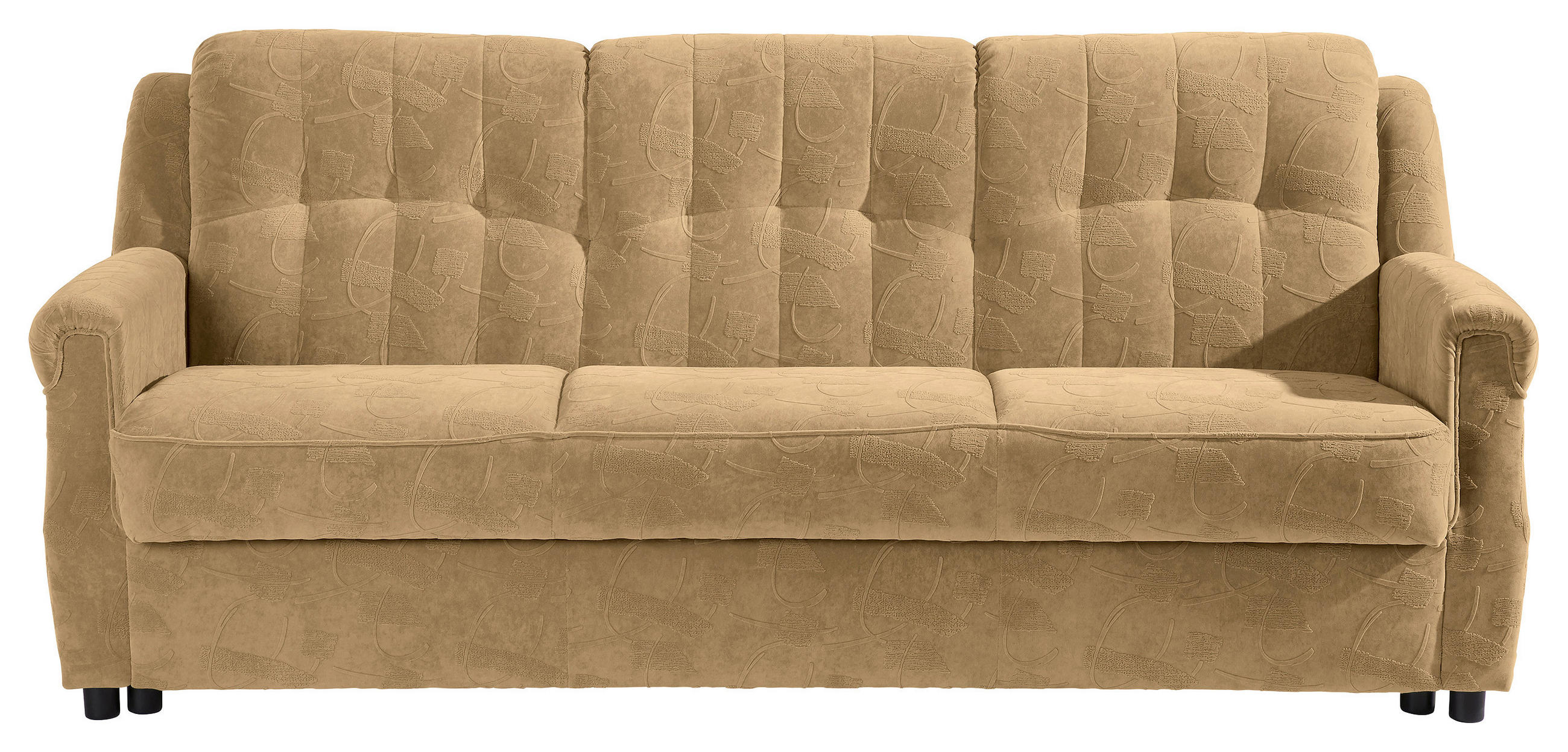 3-SITZER-SOFA Mikrofaser Sandfarben  - Sandfarben/Schwarz, LIFESTYLE, Kunststoff/Textil (207/89/83cm) - Max Winzer