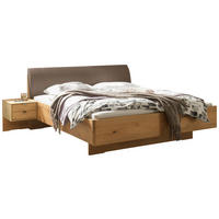 BETTANLAGE - Eiche Bianco/Braun, Natur, Holz/Textil (180/200cm) - Linea Natura