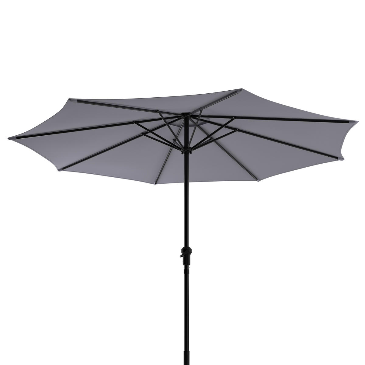 SONNENSCHIRM 250 cm Hellgrau, Dunkelgrau  - Dunkelgrau/Hellgrau, MODERN, Textil/Metall (250cm) - Ambia Garden