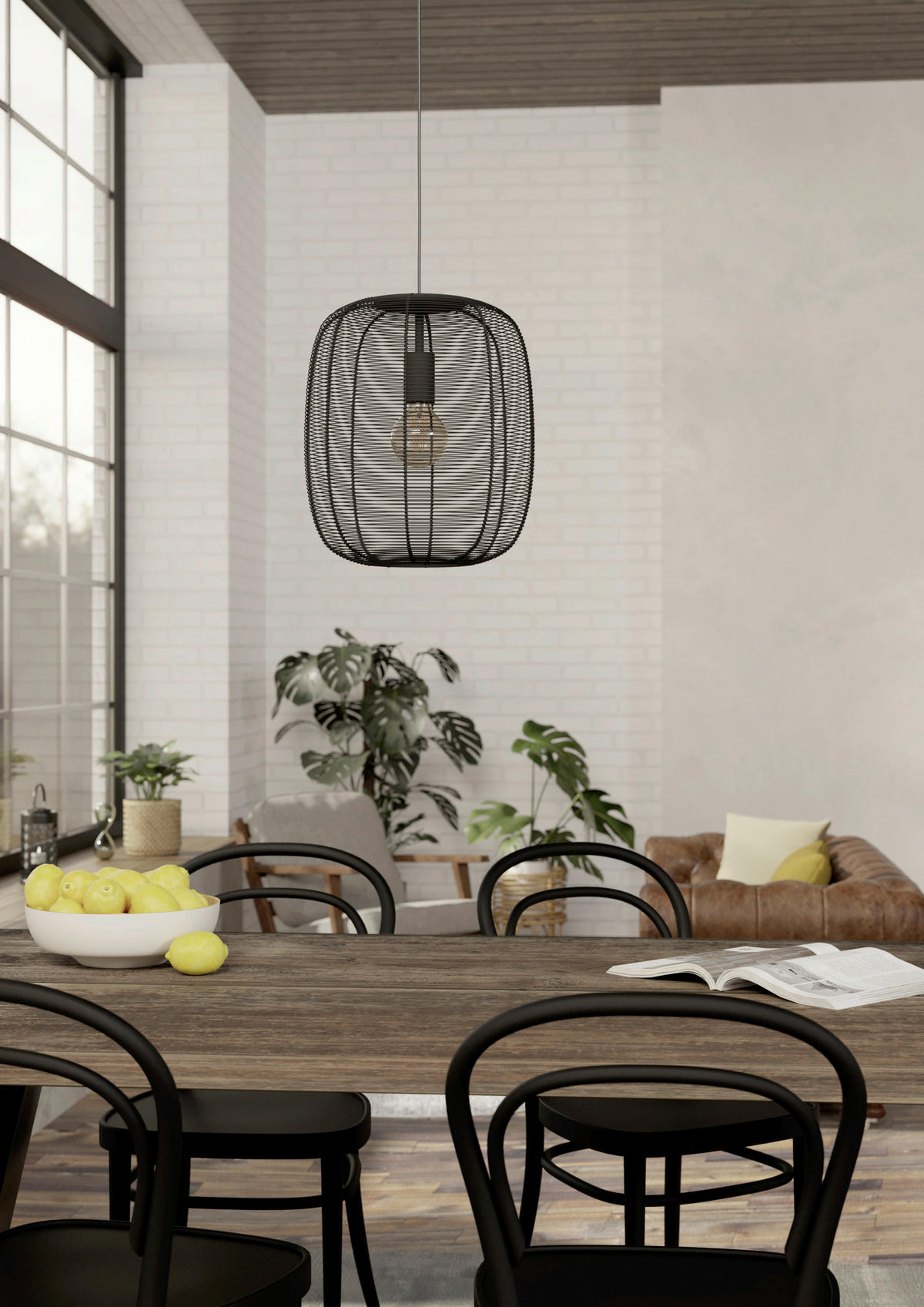 HÄNGELEUCHTE 33/110 cm  - Schwarz, KONVENTIONELL, Metall (33/110cm) - Eglo