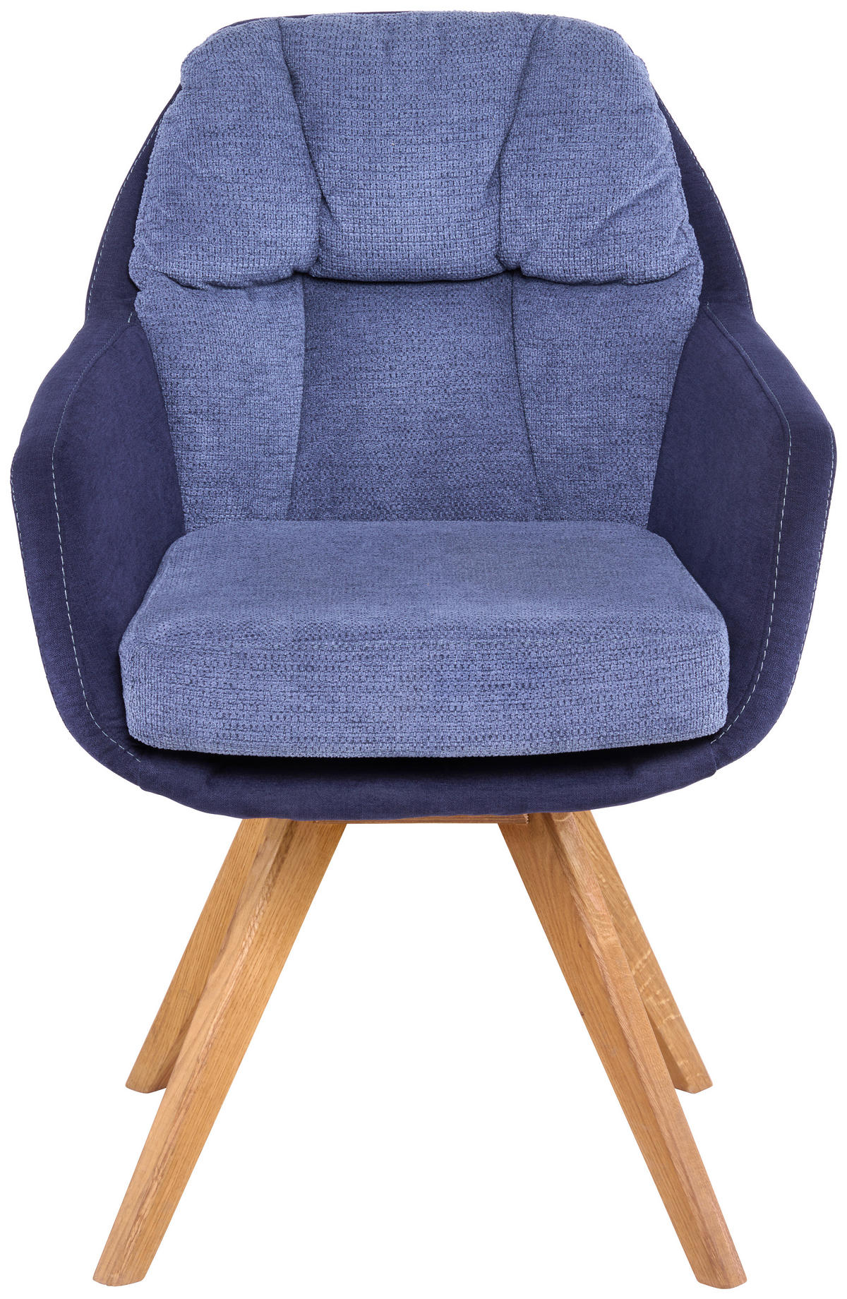 ARMLEHNSTUHL  in Flachgewebe  - Blau/Wildeiche, Design, Holz/Textil (65/85/68cm) - Linea Natura