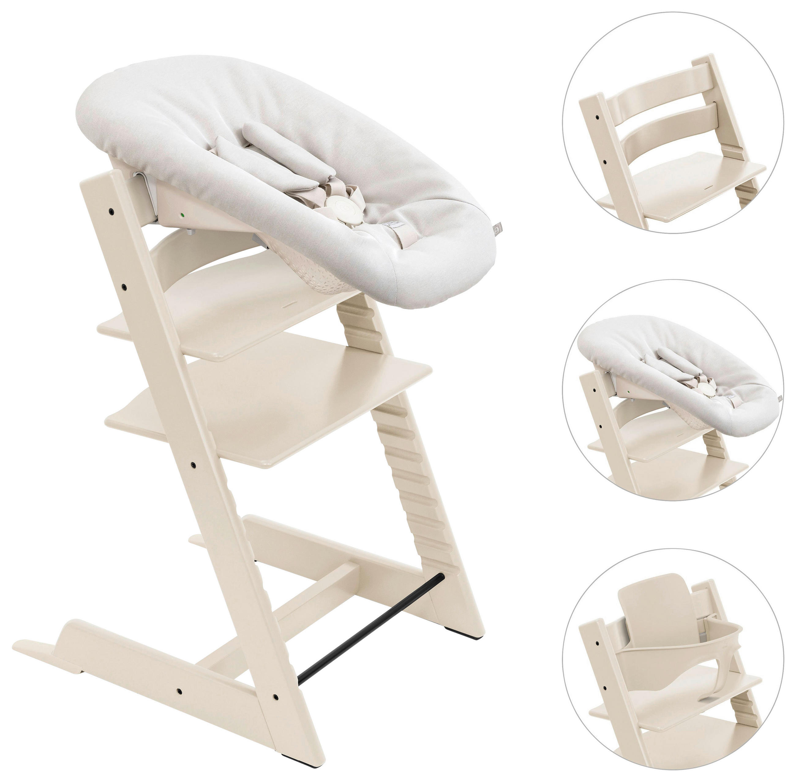 HOCHSTUHL-SET Tripp Trapp Bundles  - Perlmutt, Basics, Holz (87/65/46cm) - Stokke