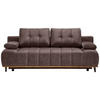 SCHLAFSOFA Webstoff Braun  - Schwarz/Braun, Design, Holz/Textil (206/77-87/102cm) - Novel