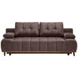 SCHLAFSOFA in Webstoff Braun  - Schwarz/Braun, Design, Holz/Textil (206/77-87/102cm) - Novel