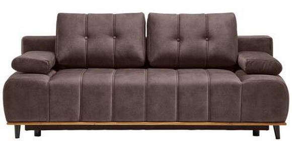 SCHLAFSOFA in Webstoff Braun  - Schwarz/Braun, Design, Holz/Textil (206/77-87/102cm) - Novel