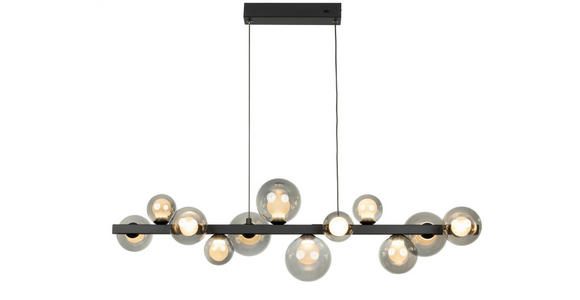 LED-HÄNGELEUCHTE Regulus 95/27/150 cm  - Schwarzbraun, Design, Glas/Metall (95/27/150cm) - Dieter Knoll