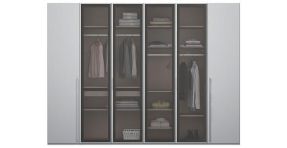 DREHTÜRENSCHRANK 301/223/60 cm 6-türig Grau, Hellgrau - Hellgrau/Grau, Trend, Glas/Holzwerkstoff (301/223/60cm) - Novel
