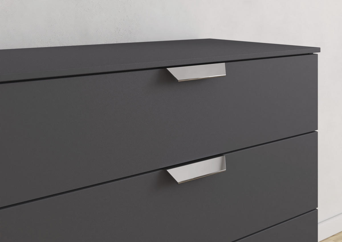 KOMMODE  in 80/81/42 cm  - Chromfarben/Dunkelgrau, Design, Holzwerkstoff/Metall (80/81/42cm) - Carryhome