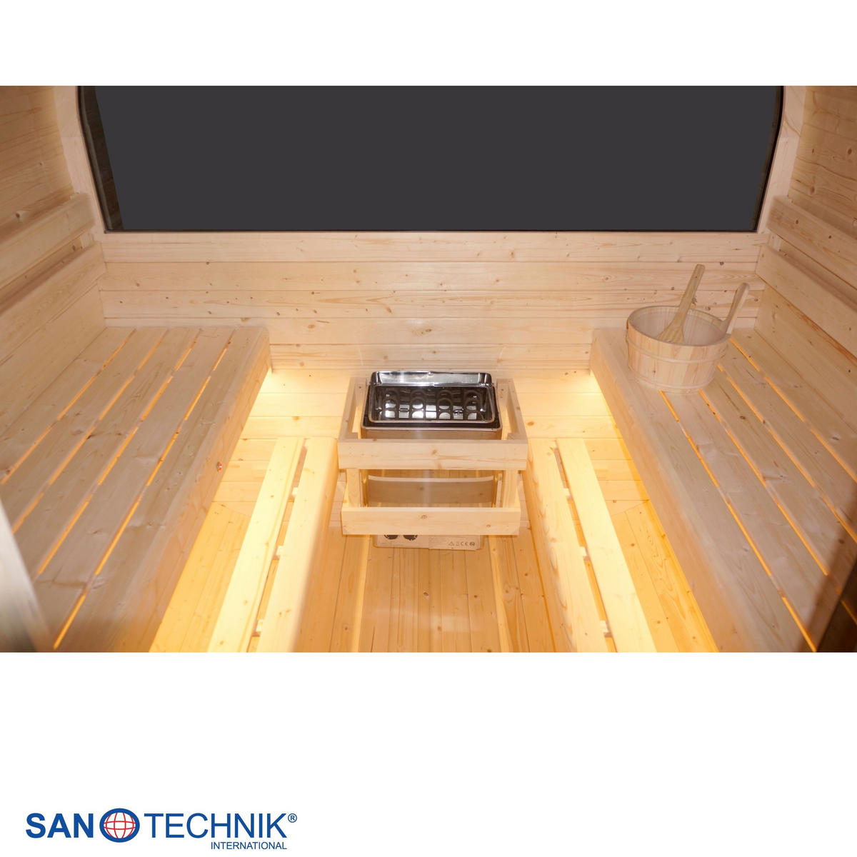 SAUNA für 6 Personen Hanko  - Fichtefarben, KONVENTIONELL, Holz (210/180/210cm) - Sanotechnik