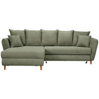 ECKSOFA Olivgrün Cord  - Eichefarben/Olivgrün, KONVENTIONELL, Holz/Textil (162/284cm) - Carryhome