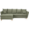 ECKSOFA Olivgrün Cord  - Eichefarben/Olivgrün, KONVENTIONELL, Holz/Textil (162/284cm) - Carryhome